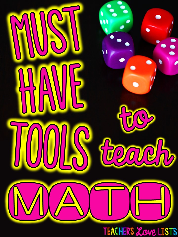 Math tools for elementary classrooms must haves list!